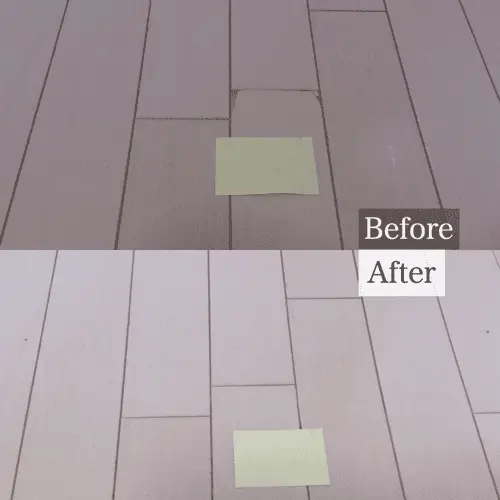 表面の角の部分が剥がれたフローリングの補修