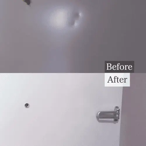 マンションの玄関ドアのへこみの補修