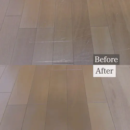 フローリングにできた線傷の補修