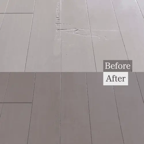 白いフローリングの線傷の補修