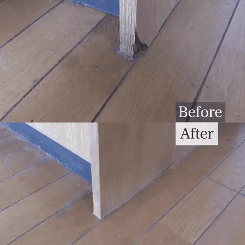 キッチン足元のプリント合板の補修