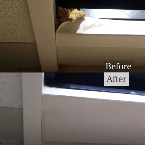 ベランダの掃き出し窓の枠の補修