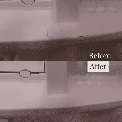 洗面台の樹脂製の棚の補修