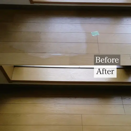 水濡れの為に色褪せたフローリングの補修