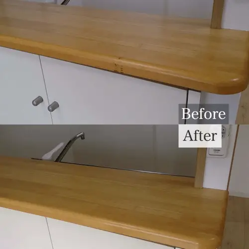 キッチンカウンターの焦げ跡の補修