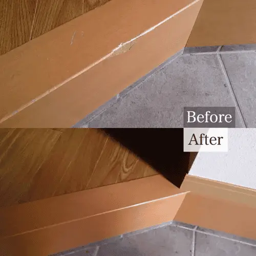 玄関の上がり框の傷の補修