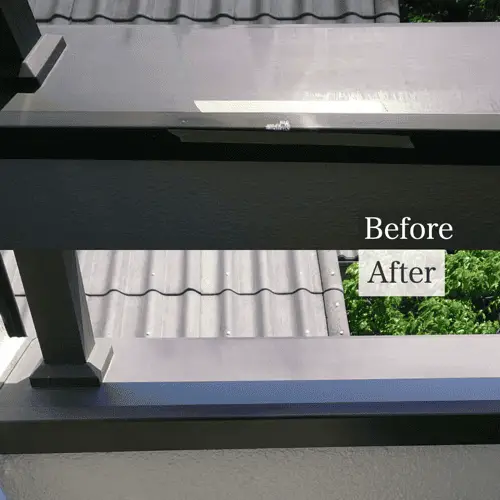 ベランダ柵のアルミ笠木についた傷の補修