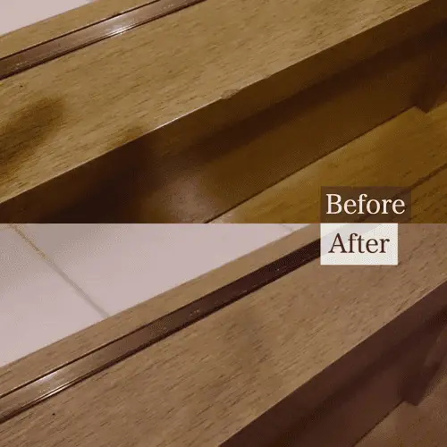 洗面所入口の敷居の補修