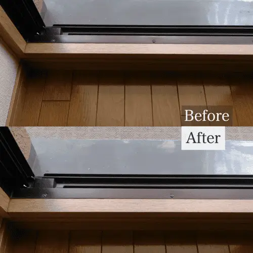 紫外線で劣化し白くなった窓枠の補修