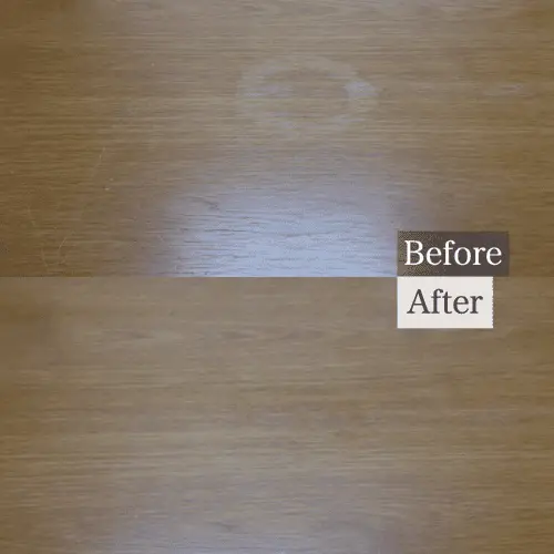 テーブルの天板についた丸いシミの補修