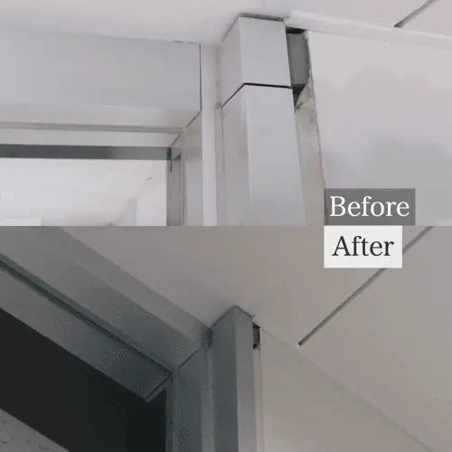 アルミサッシの枠の継ぎ目補修