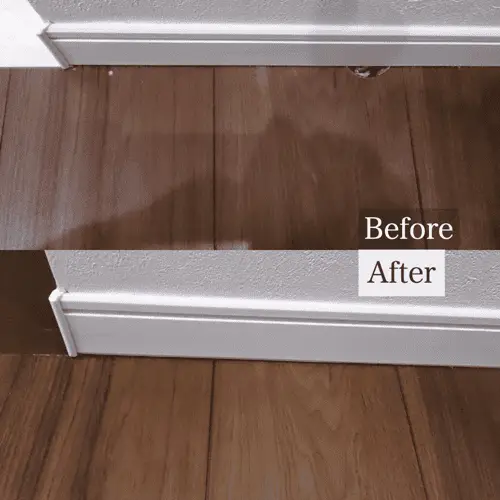 巾木の側のフローリングのめくれ補修