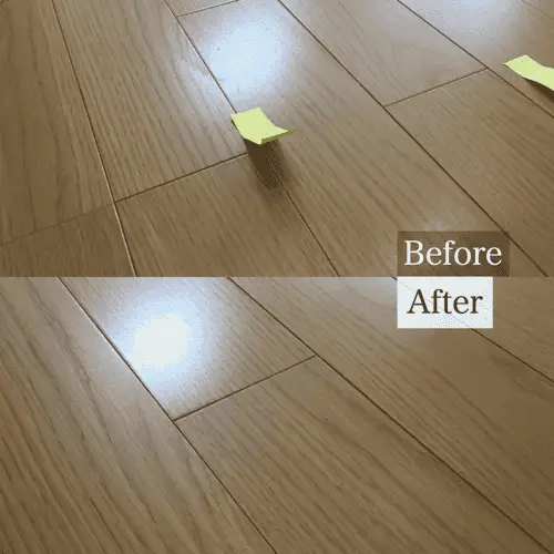 床にできた複数の細かい傷の補修