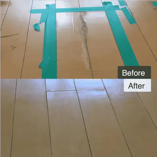 フローリング表面の広範囲な剥がれ補修