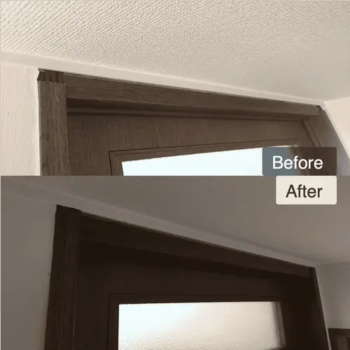 室内ドア枠の角の欠け補修