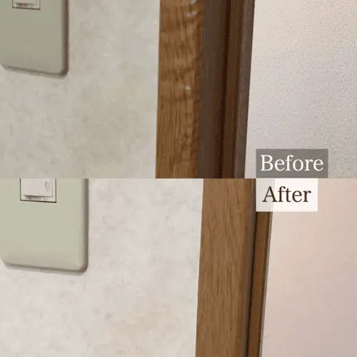 建具枠表面のシート剥がれの補修