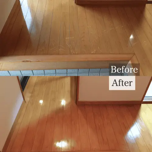 玄関フローリングのひっかき傷の補修