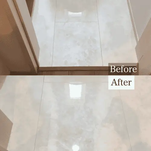 凹みのある鏡面仕上げのフローリングの貼り替え