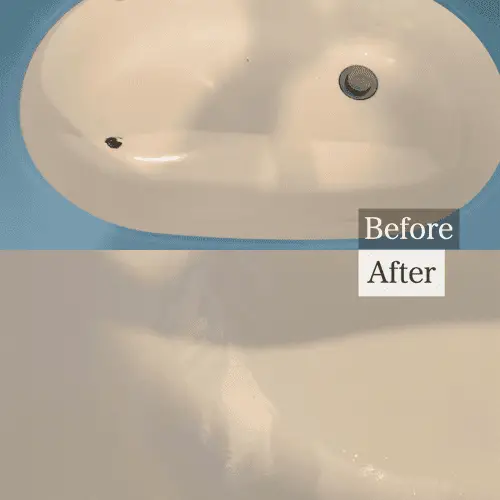 表面が剥がれた琺瑯の洗面ボールの補修