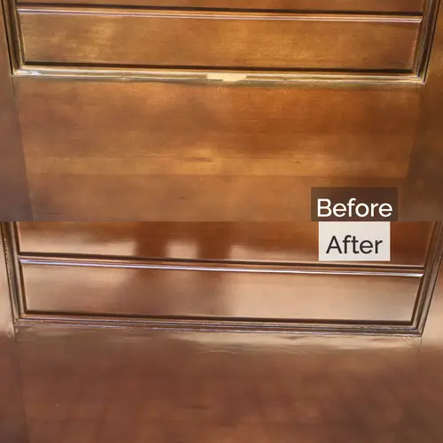 木製玄関ドアの剥がれ傷補修