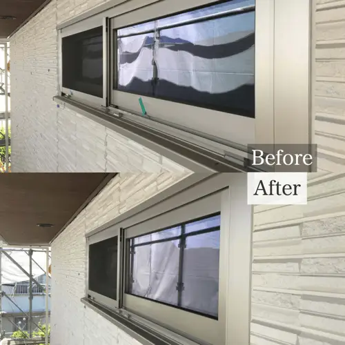 窓枠サッシレールの曲がり補修