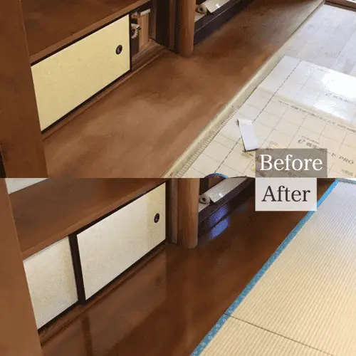 床の間の床板の剥離塗装