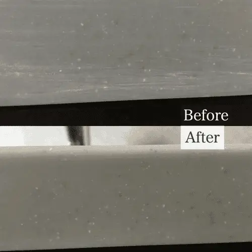 キッチンの人造大理石カウンタートップの擦り傷補修