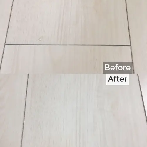 白いフローリングの小さな凹み傷補修