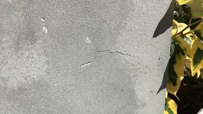 コンクリート門柱のひび割れ補修前