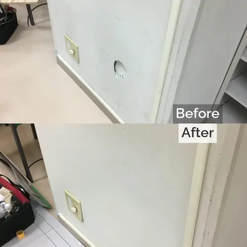 石膏ボードの壁に空いた穴の補修