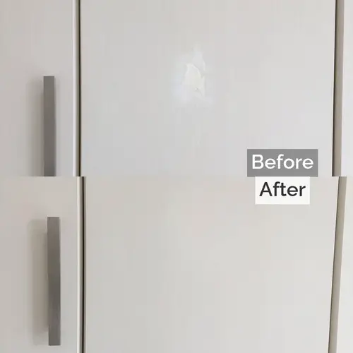 白いクローゼット扉の表面剥がれ補修