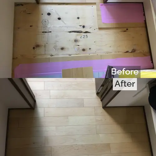 玄関のフローリング部分張り替え