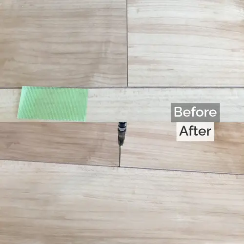 フローリング目地の隙間を接着剤で補修