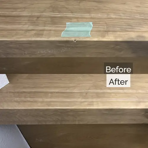 階段の段鼻にできた欠け傷の補修