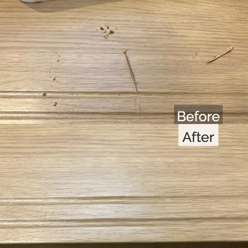 階段踏板の深いえぐれ傷補修