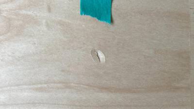 リビングの床の表面シート剥がれ（補修前）