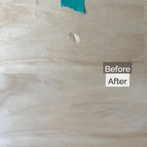 床の表面シートの凹み・めくれの補修