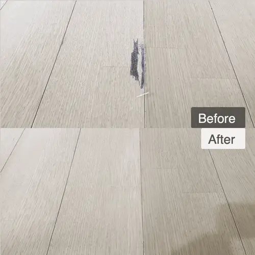 フローリング表面の広範囲な剥がれ補修