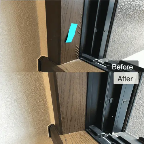 窓枠（建具）の木目シート浮き・剥がれ補修