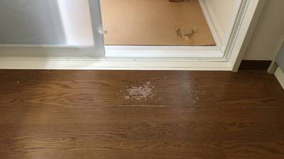 フローリング補修前の別角度からの写真