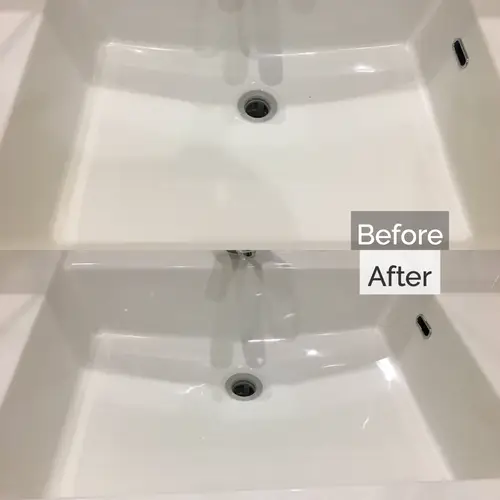 洗面ボウルの陶器の欠けを塗装補修