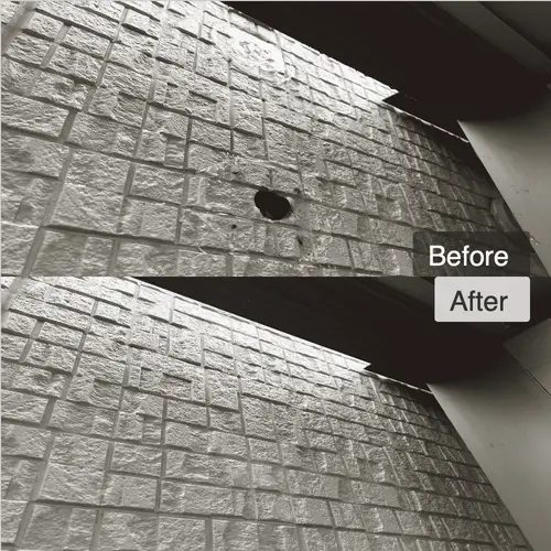 外壁サイディングに開いたエアコンの穴の補修