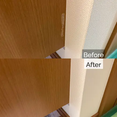 下駄箱の養生剥がれ補修