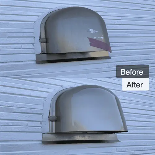 外壁換気フードの傷と汚れの補修