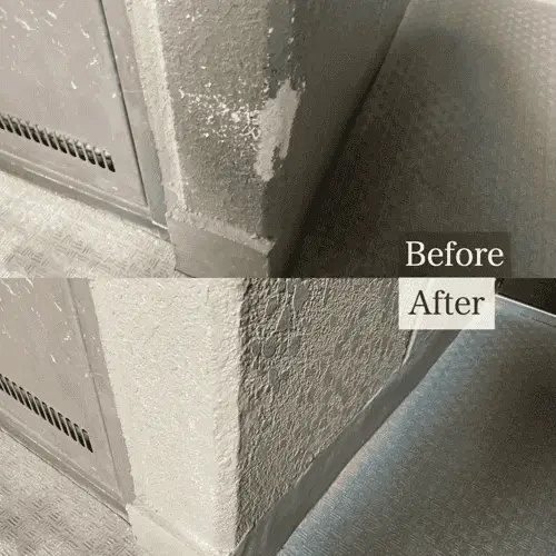 表面が削れて凹んでいる外壁の補修